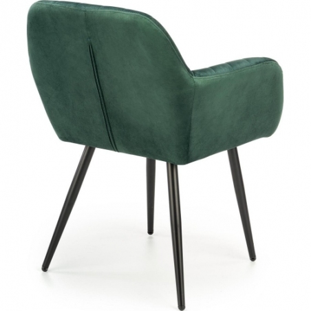 K429 dark green velvet armrests chair Halmar