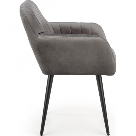 K429 grey velvet armrests chair Halmar