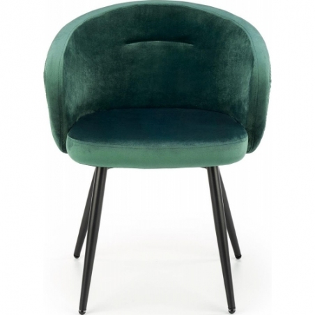 Stylowe Krzesło welurowe z podłokietnikiem K430 zielone Halmar do salonu i jadalni