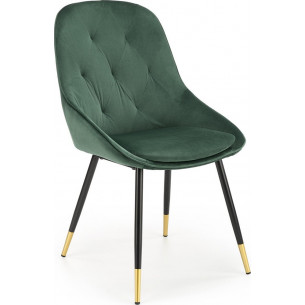 K437 green velvet chair with quilted backrest Halmar