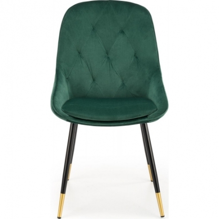 K437 green velvet chair with quilted backrest Halmar