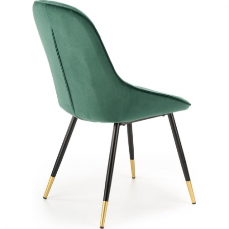 K437 green velvet chair with quilted backrest Halmar