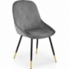 K437 grey velvet chair with quilted backrest Halmar