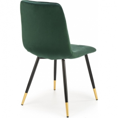 Stylowe Krzesło welurowe pikowane K438 zielone Halmar do salonu i jadalni
