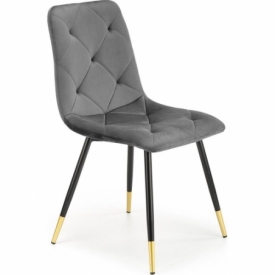 K438 grey quilted velvet chair Halmar