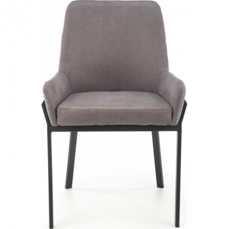 Stylowe Krzesło tapicerowane fotelowe K439 ciemny popiel/popiel Halmar do salonu i jadalni