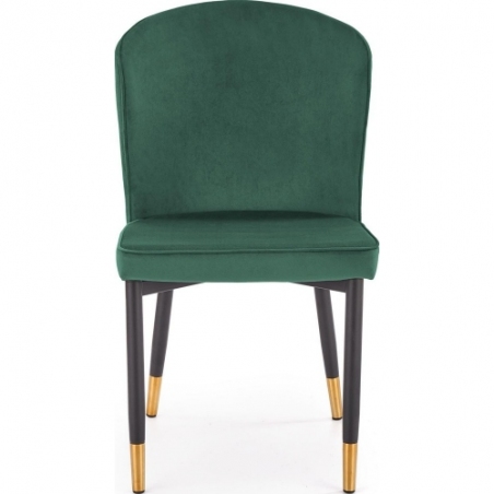 Stylowe Krzesło welurowe ze złotymi nogami K446 ciemno zielone Halmar do salonu i jadalni