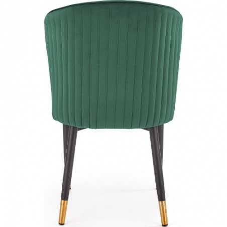 Stylowe Krzesło welurowe ze złotymi nogami K446 ciemno zielone Halmar do salonu i jadalni