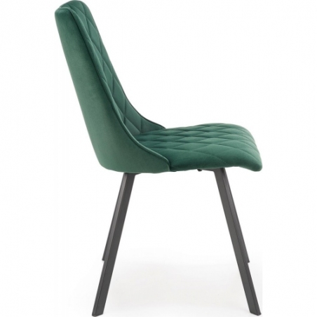 Stylowe Krzesło welurowe pikowane K450 ciemno zielone Halmar do salonu i jadalni