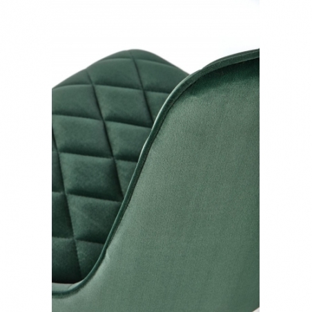 Stylowe Krzesło welurowe pikowane K450 ciemno zielone Halmar do salonu i jadalni