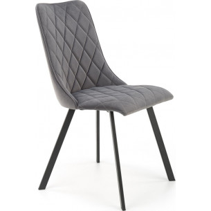 K450 grey quilted velvet chair Halmar