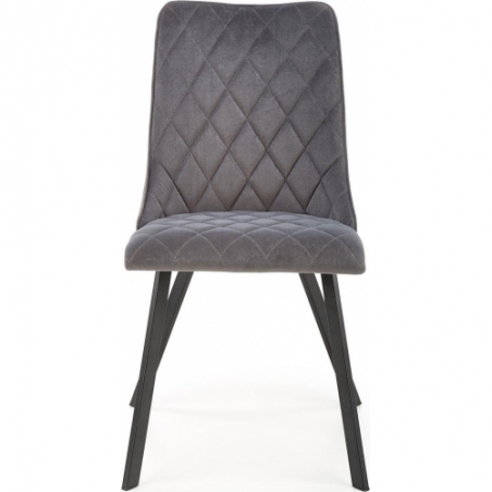 Stylowe Krzesło welurowe pikowane K450 szare Halmar do salonu i jadalni