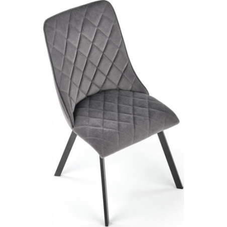 K450 grey quilted velvet chair Halmar