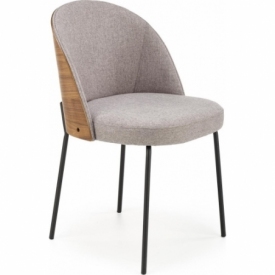 K451 grey&amp;natural oak upholstered chair with wooden backrest Halmar