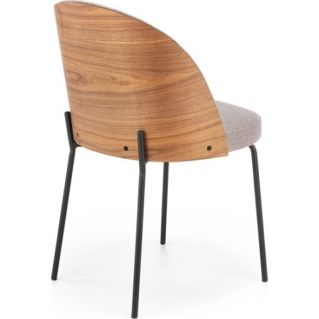 K451 grey&amp;natural oak upholstered chair with wooden backrest Halmar