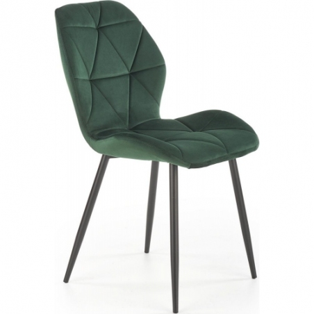 Stylowe Krzesło welurowe pikowane K453 ciemno zielone Halmar do salonu i jadalni
