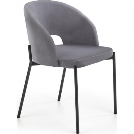 K455 grey "shell" velvet chair Halmar