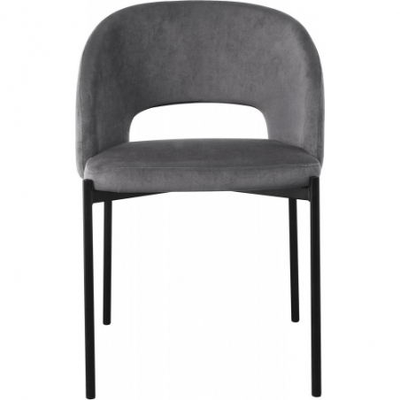 Stylowe Krzesło welurowe "muszelka" K455 szare Halmar do salonu i jadalni