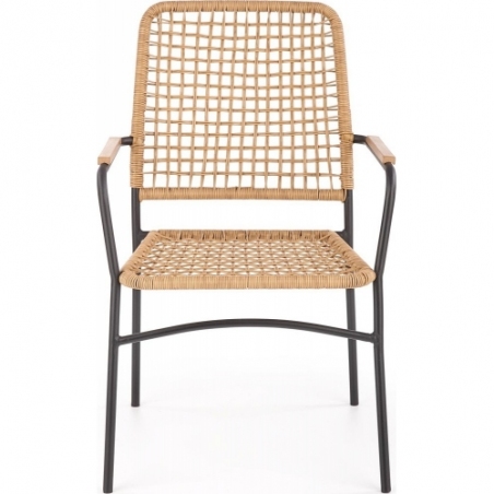 K457 natural rattan armrests chair Halmar