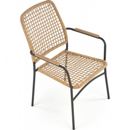 K457 natural rattan armrests chair Halmar