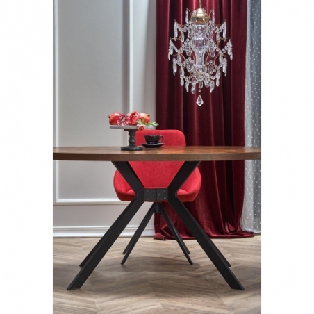 Locarno 170 walnut&amp;black oval dining table Halmar
