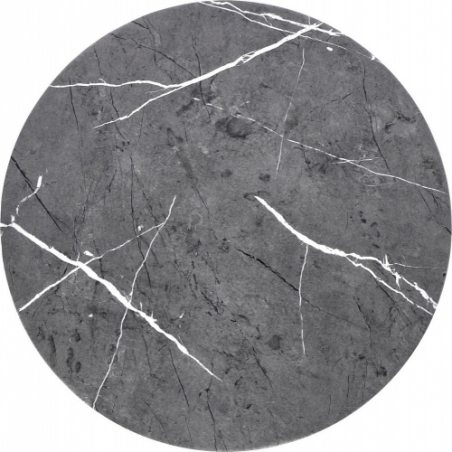 Minerwa 80 grey marble&amp;black round coffee table Halmar