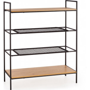 REG21 111 gold oak&amp;black industrial shelving unit Halmar