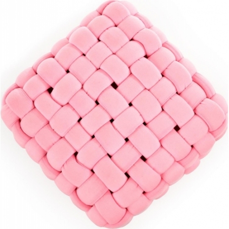 Rubik light pink square pouffe Halmar