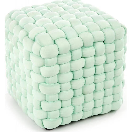 Rubik light green square pouffe Halmar