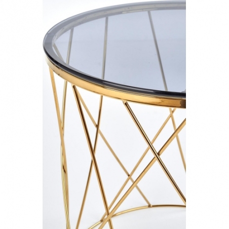 Selena 55 smoke glass&amp;gold glamour side table Halmar