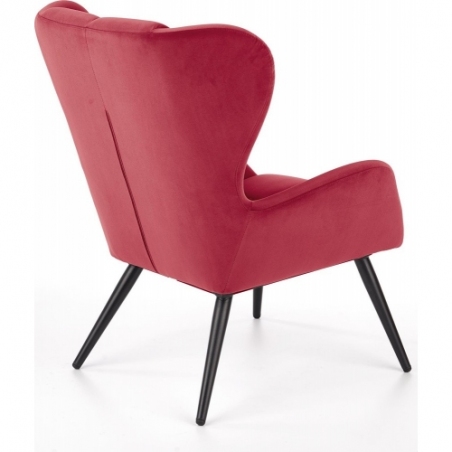 Tyrion Velvet dark red quilted armchair Halmar