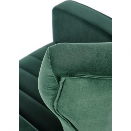 Fotel welurowy glamour ze złotymi nogami Vario ciemny zielony Halmar