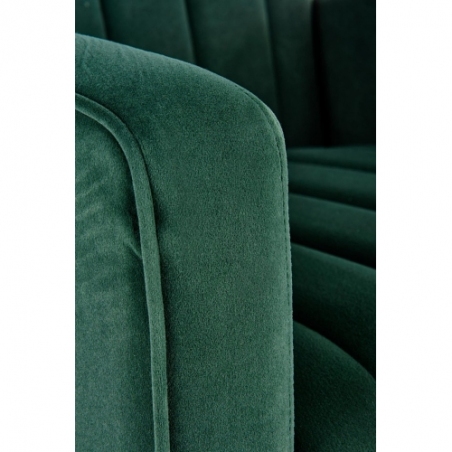 Fotel welurowy glamour ze złotymi nogami Vario ciemny zielony Halmar