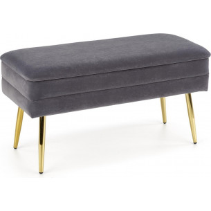 Velva grey velvet hall bench with golden legs Halmar