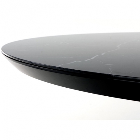 Vertigo 130 black marble&amp;black round extending dining table Halmar