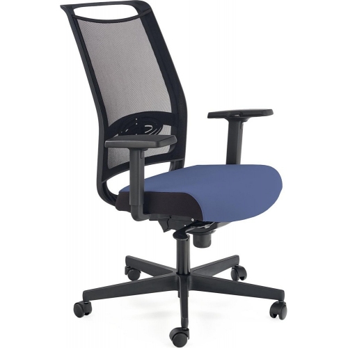 Fotel biurowy z regulacją podłokietników Gulietta czarno-niebieski Halmar