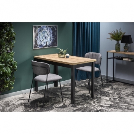 Cobalt 120x68 votan oak&amp;black industrial dining table Halmar