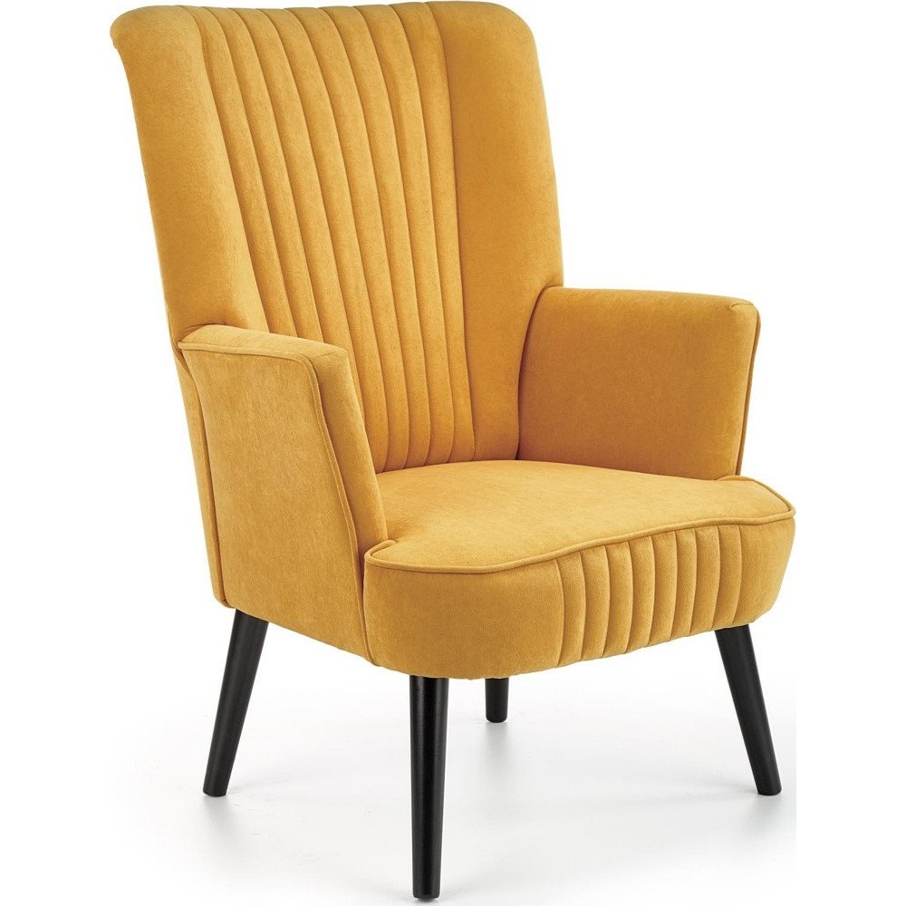 Mustard yellow velvet armchair hot sale