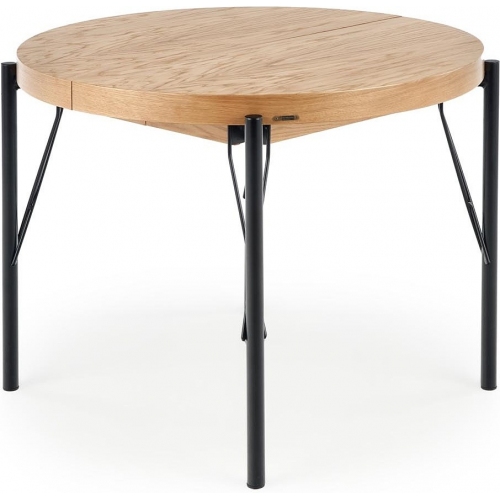 Inferno 100 natural oak&amp;black round extending dining table Halmar