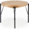 Inferno 100 natural oak&amp;black round extending dining table Halmar