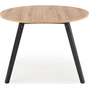 Ruben 102 aristan oak&amp;black round extending dining table Halmar