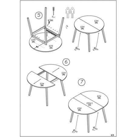 Ruben 102 aristan oak&amp;black round extending dining table Halmar
