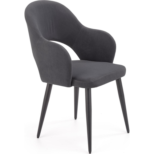 K364 grey velvet chair with armrests...