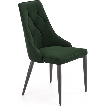 Stylowe Krzesło welurowe pikowane K365 Ciemno zielone Halmar do jadalni, salonu i kuchni.