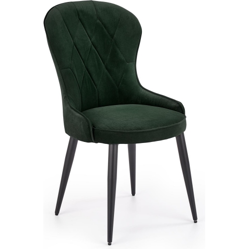 K366 dark green quilted velvet chair...