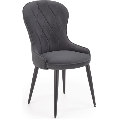 K366 grey quilted velvet chair Halmar