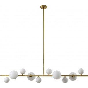 Milky Drop 120 white&amp;gold glass balls pendant lamp Step Into Design