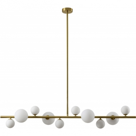 Stylowa Lampa wisząca szklane kule Milky Drop 120 biało-złota Step Into Design do salonu