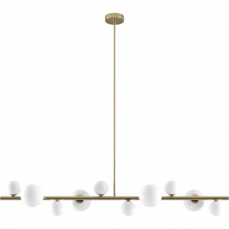 Stylowa Lampa wisząca szklane kule Milky Drop 120 biało-złota Step Into Design do salonu