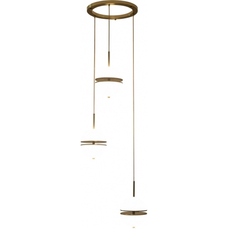 Sfera III white&amp;gold triple glass pendant lamp Step Into Design
